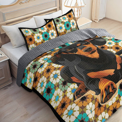 Shineful All Season Quilt 3-Piece Dachshund Elegent