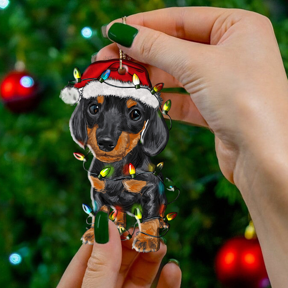 Dachshund Dog Shape Ornament Christmas Cute Puppy