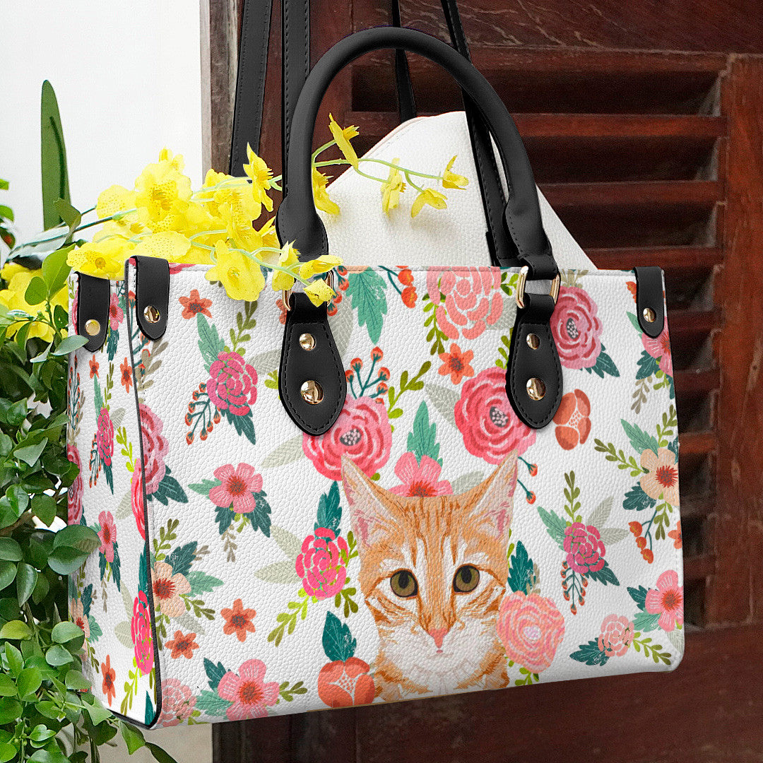 Shineful Leather Bag Cat Leather Bag Shineful Traditional Cat & Flower