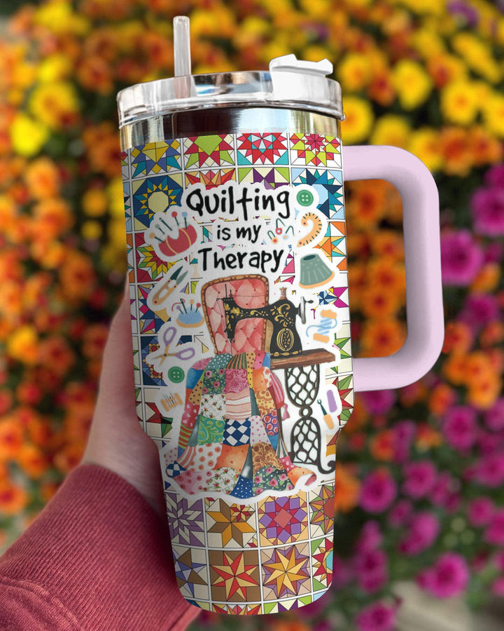 Quilting Shineful™ 40Oz Tumbler Is My Therapy Nl09 Light Pink