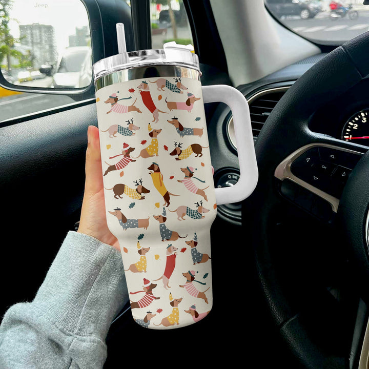 Dachshund Shineful™ Tumbler Dynamic Mn8 40 Oz / White