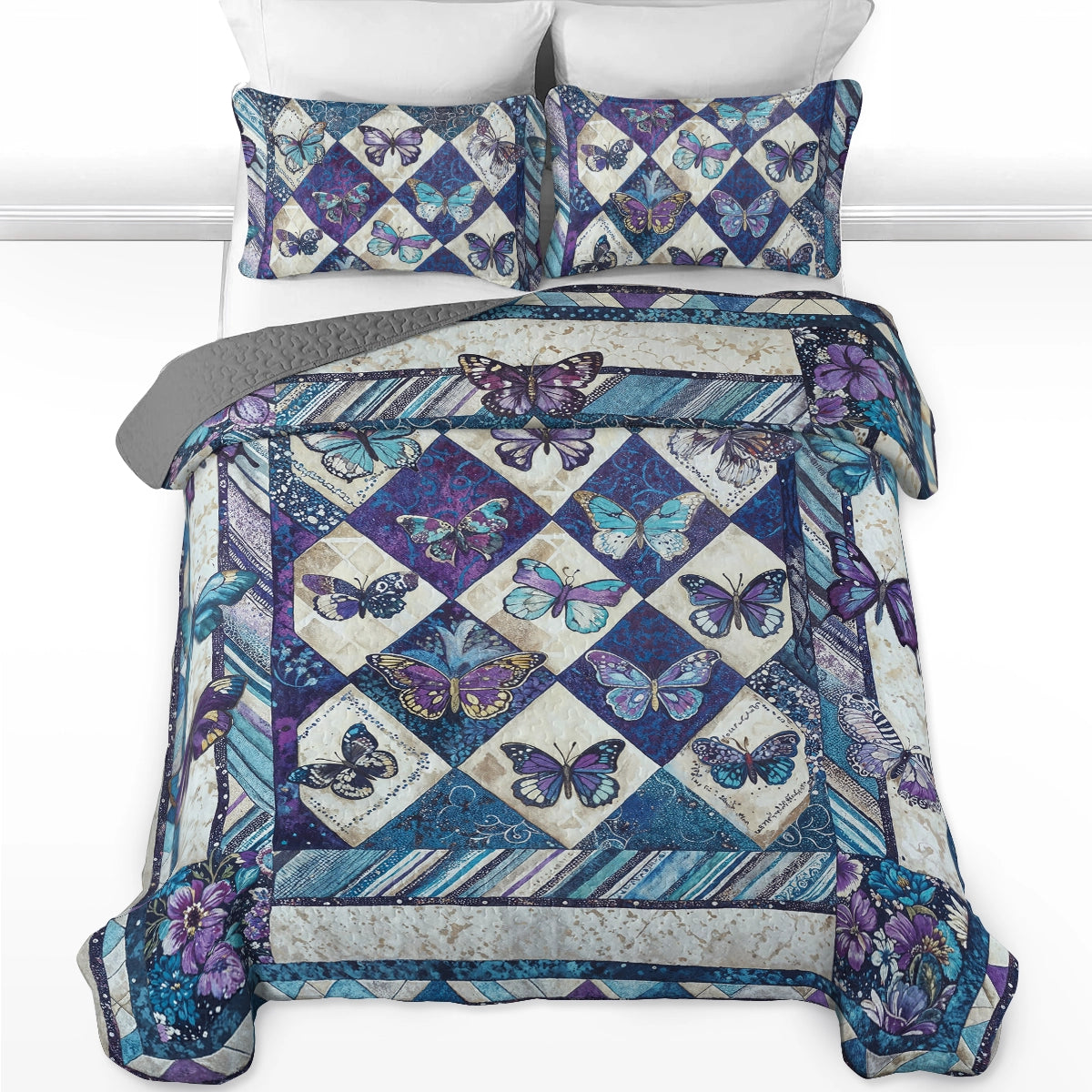 Shineful All Season Quilt 3-Piece Set Butterfly Dreams