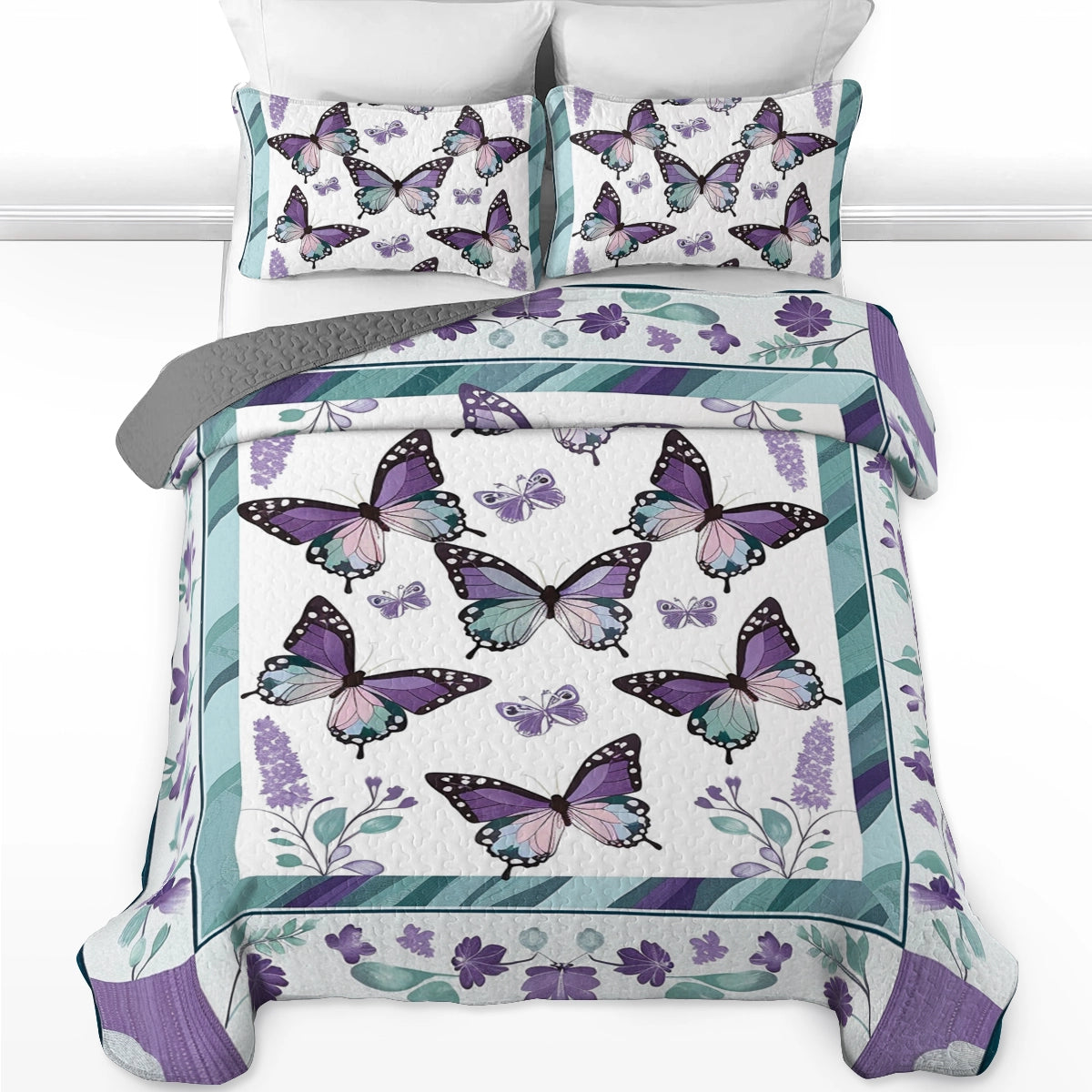 Shineful All Season Quilt 3-Piece Set Butterfly Bliss