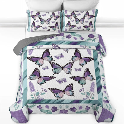 Shineful All Season Quilt 3-Piece Set Butterfly Bliss