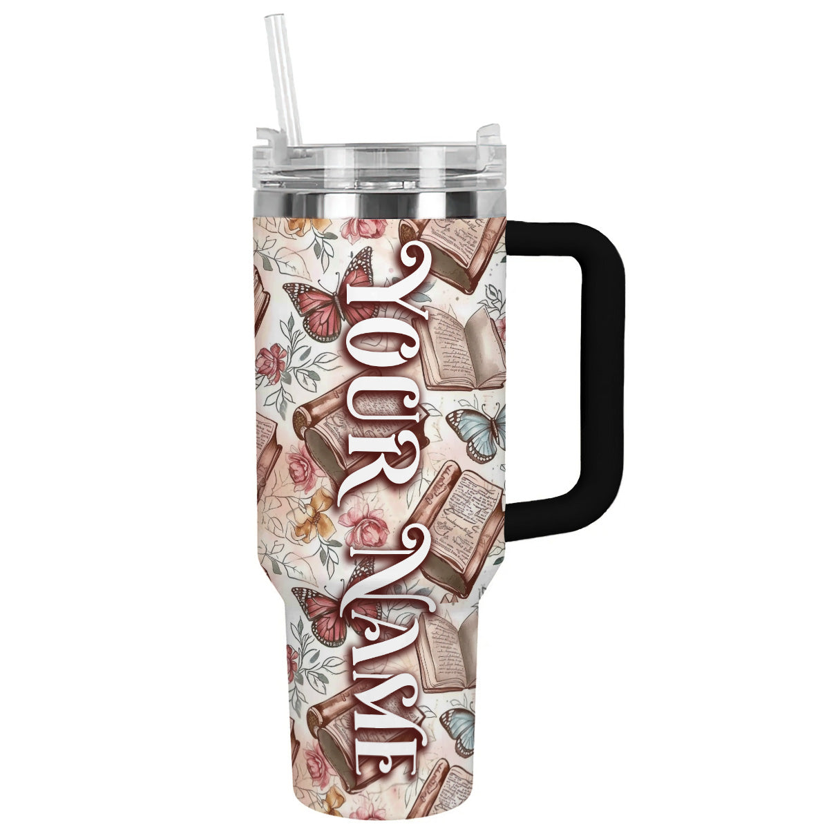 Reading Shineful™ Tumbler Book Pattern Nl09 Black 40Oz