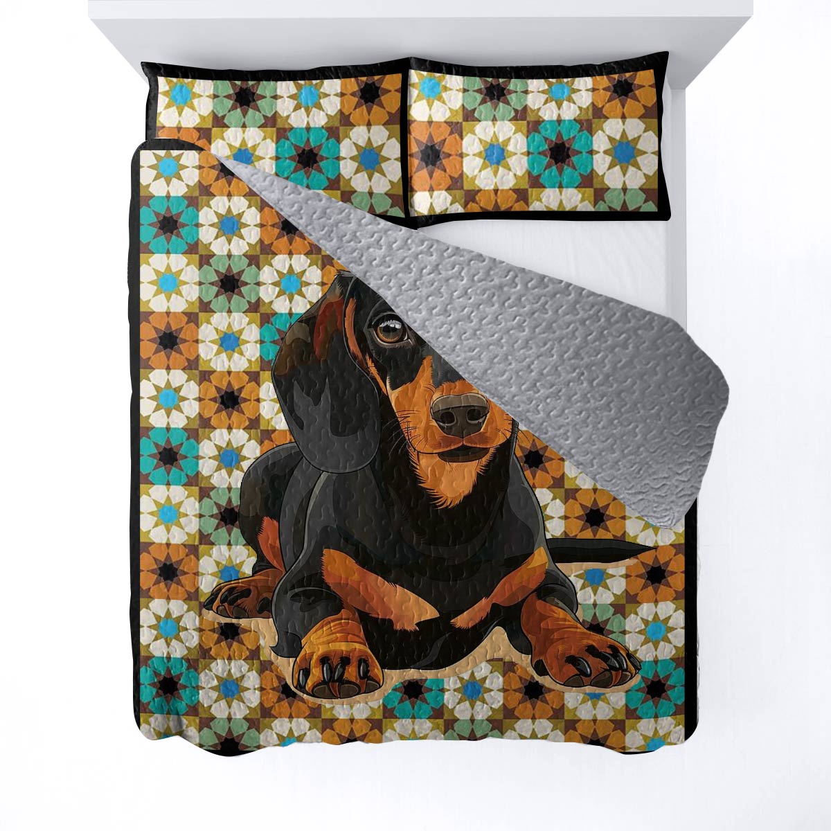 Shineful All Season Quilt 3-Piece Dachshund Elegent