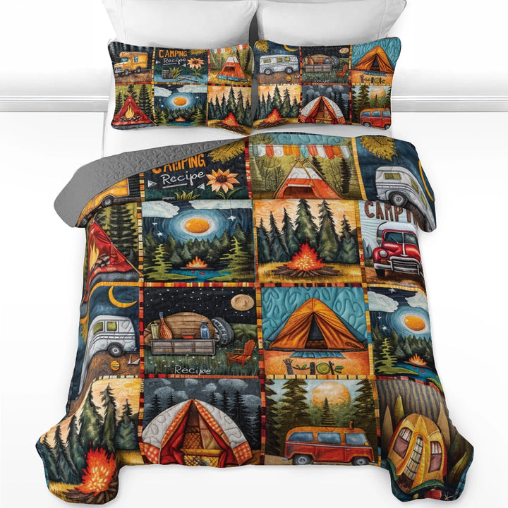 Shineful All Season Quilt 3-Piece Set Camping Wilderness Retreat