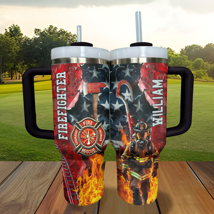 Shineful Tumbler Personalized Firefighter's Pride