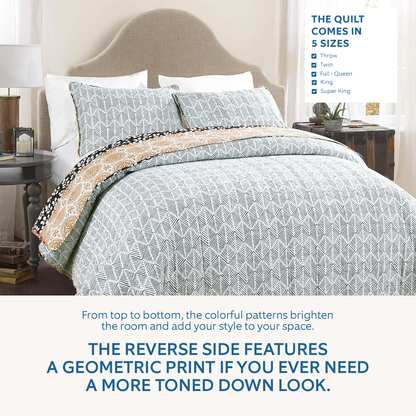 Shineful All Season Quilt 3-Piece Set - Gorerous Seashell