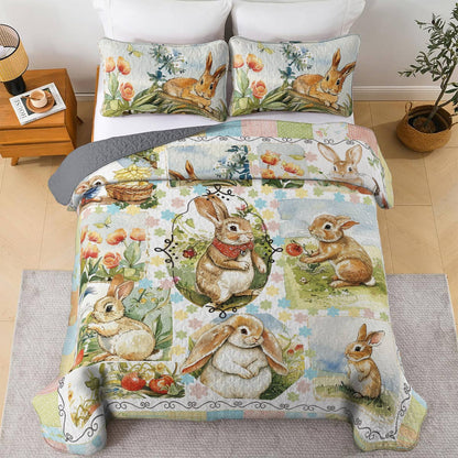 Shineful All Season Quilt 3-Piece Set Bunny Meadow Dreams