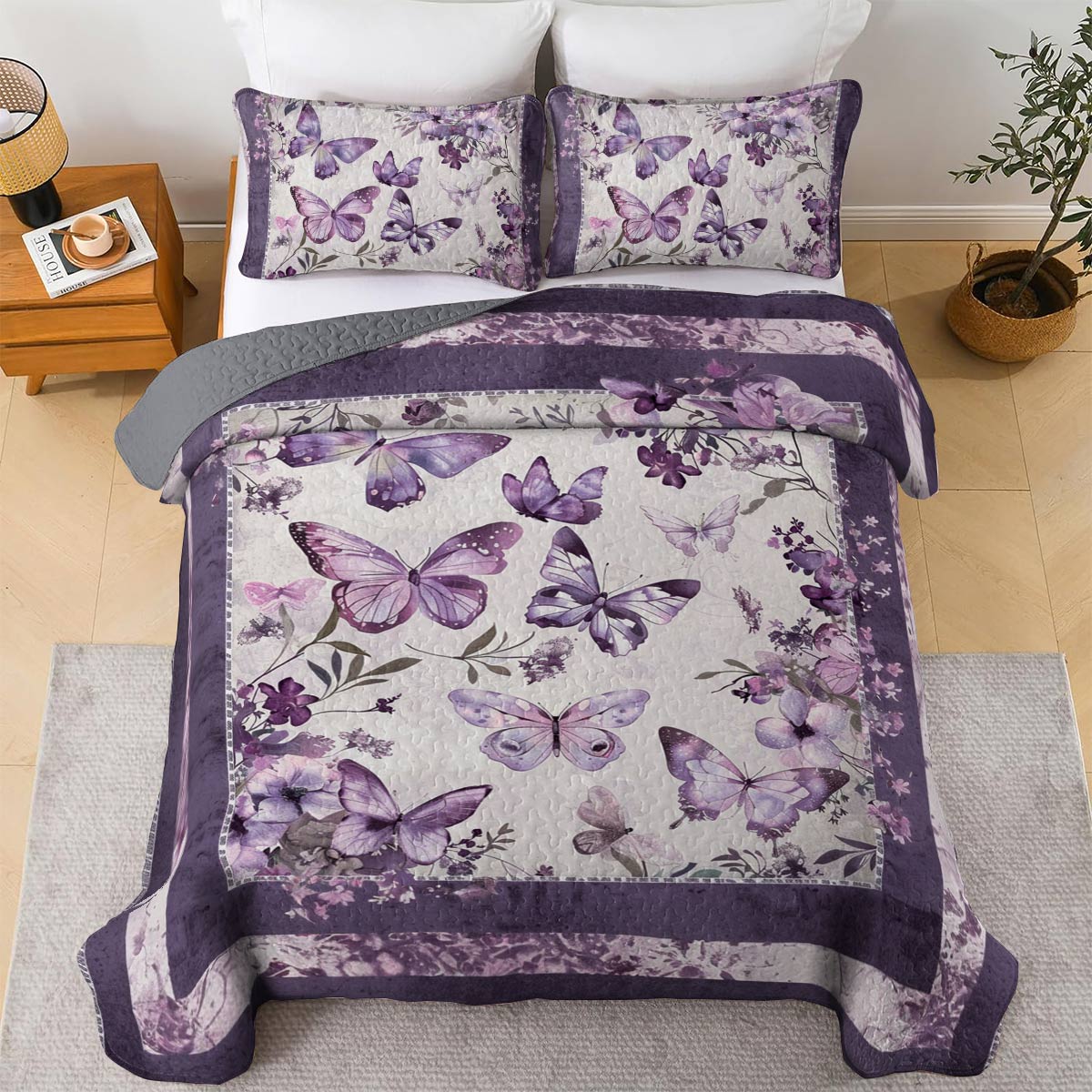 Shineful All Season Quilt 3-Piece Set Butterfly Heaven