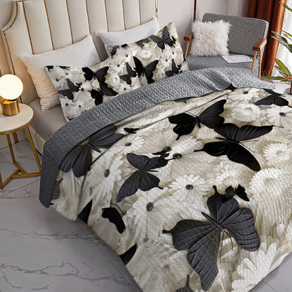 Shineful All Season Quilt 3-Piece Set Butterfly Elegance