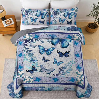 Shineful All Season Quilt 3-Piece Set Butterfly Elegance Quilt