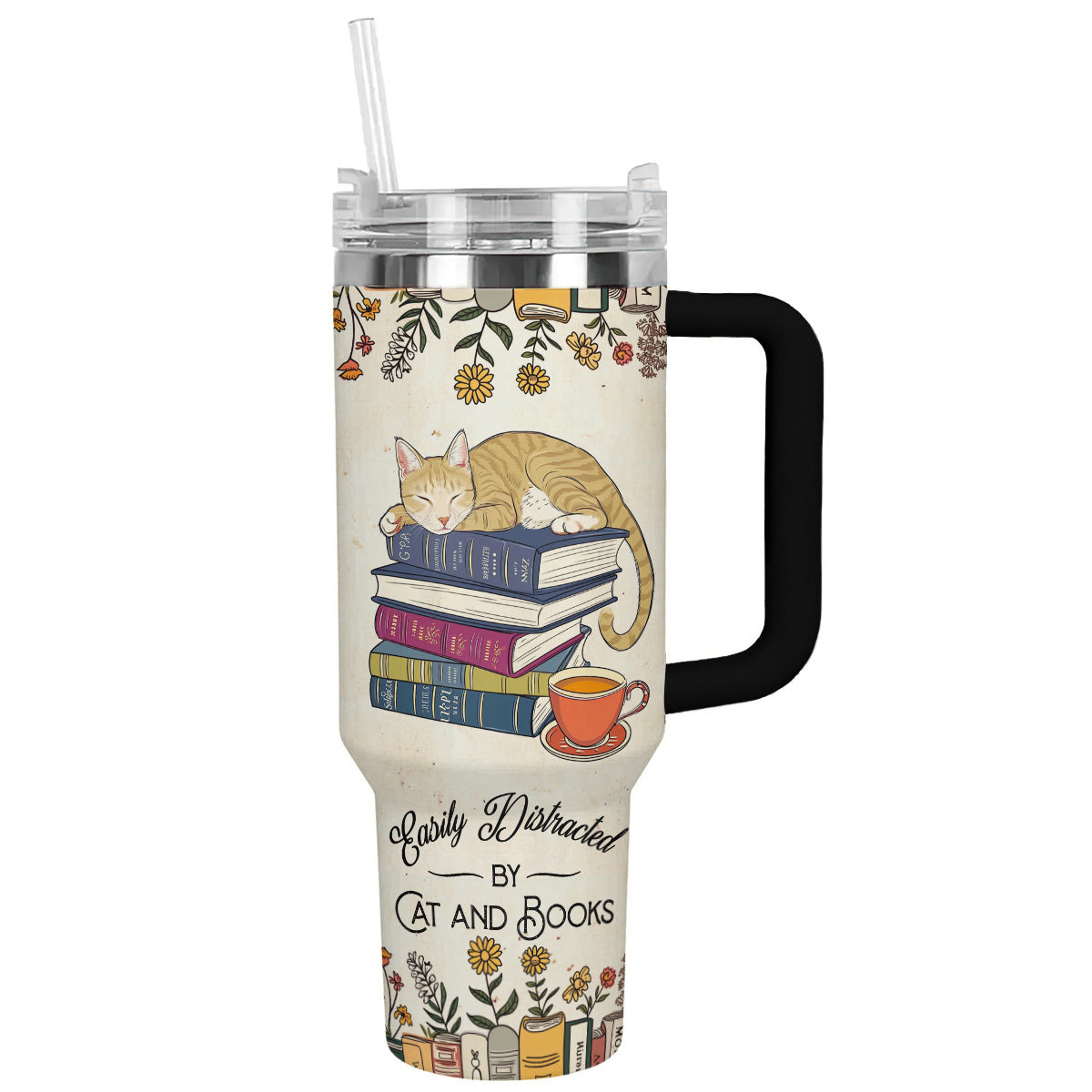 Reading Shineful™ Tumbler Cat & Book 2 Nl09 Black 40Oz