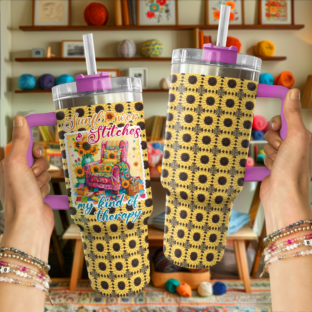Shineful Tumbler Sunflower And Stitches Lover