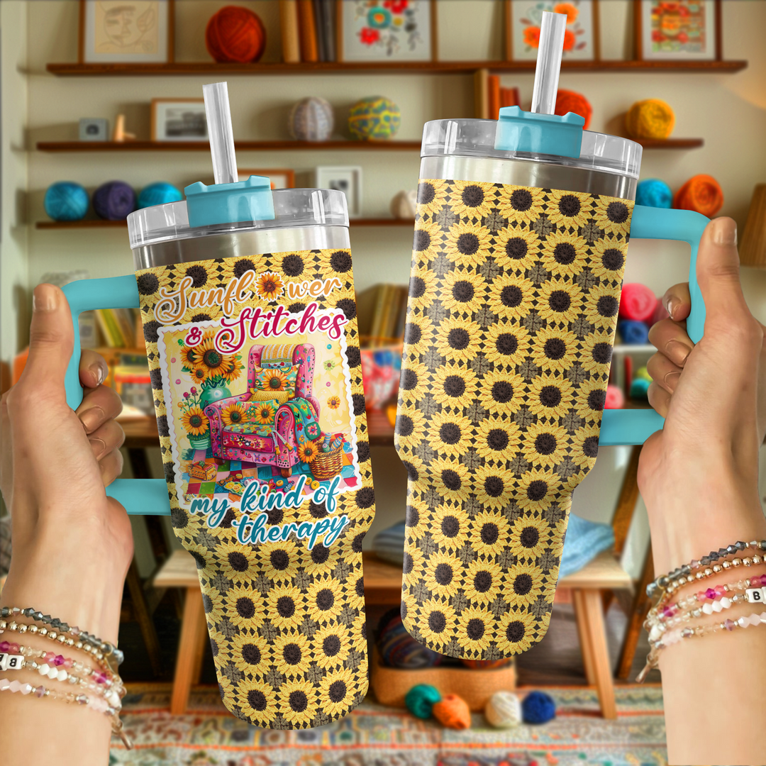Shineful Tumbler Sunflower And Stitches Lover