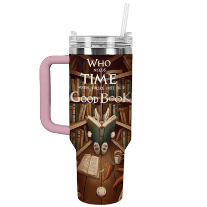 Shineful Tumbler Reading Lover White Rabbit In Bookland