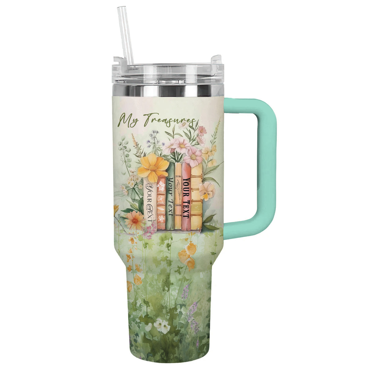 Reading Shineful™ Tumbler Custom Text Nl09 Turquoise Blue 40Oz