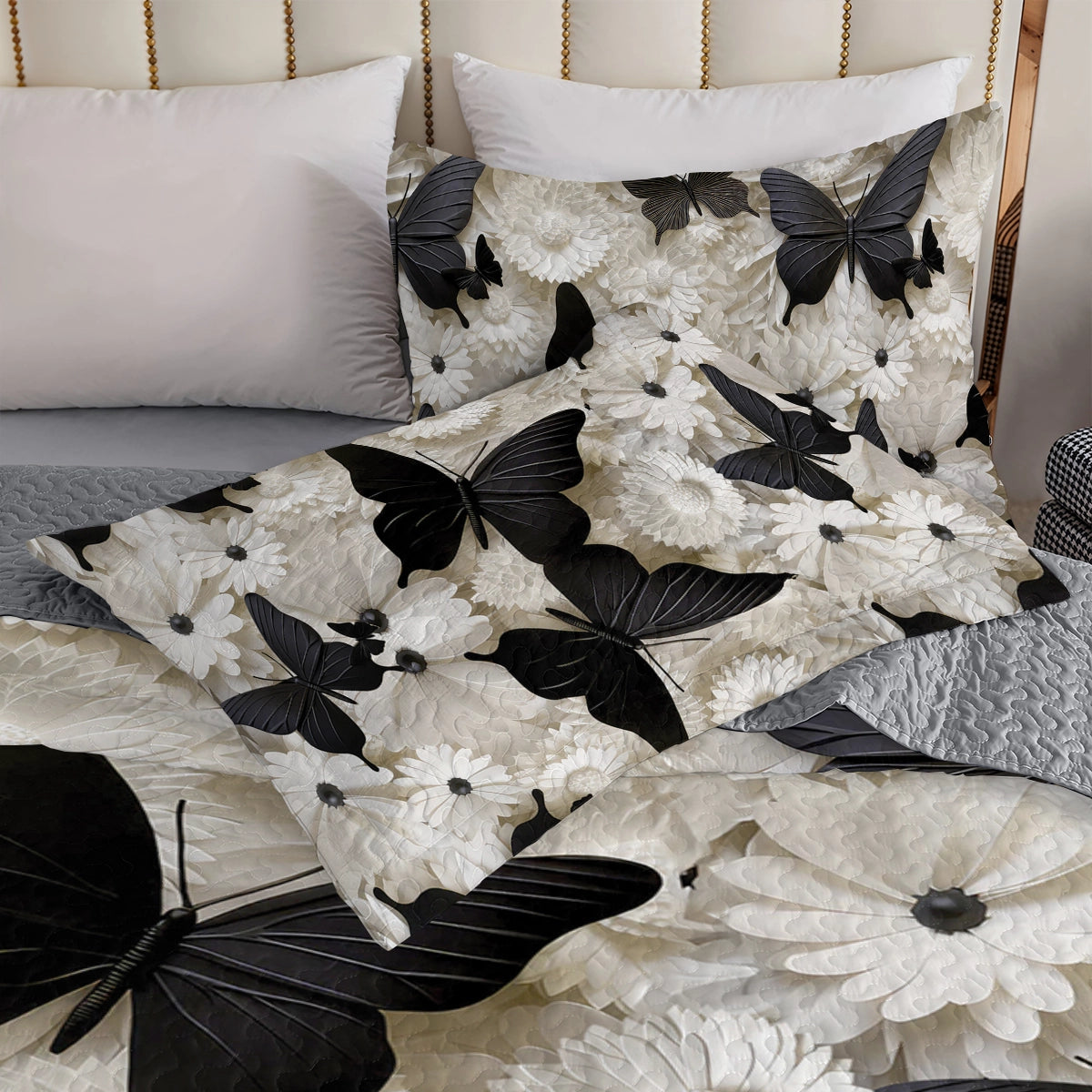 Shineful All Season Quilt 3-Piece Set Butterfly Elegance