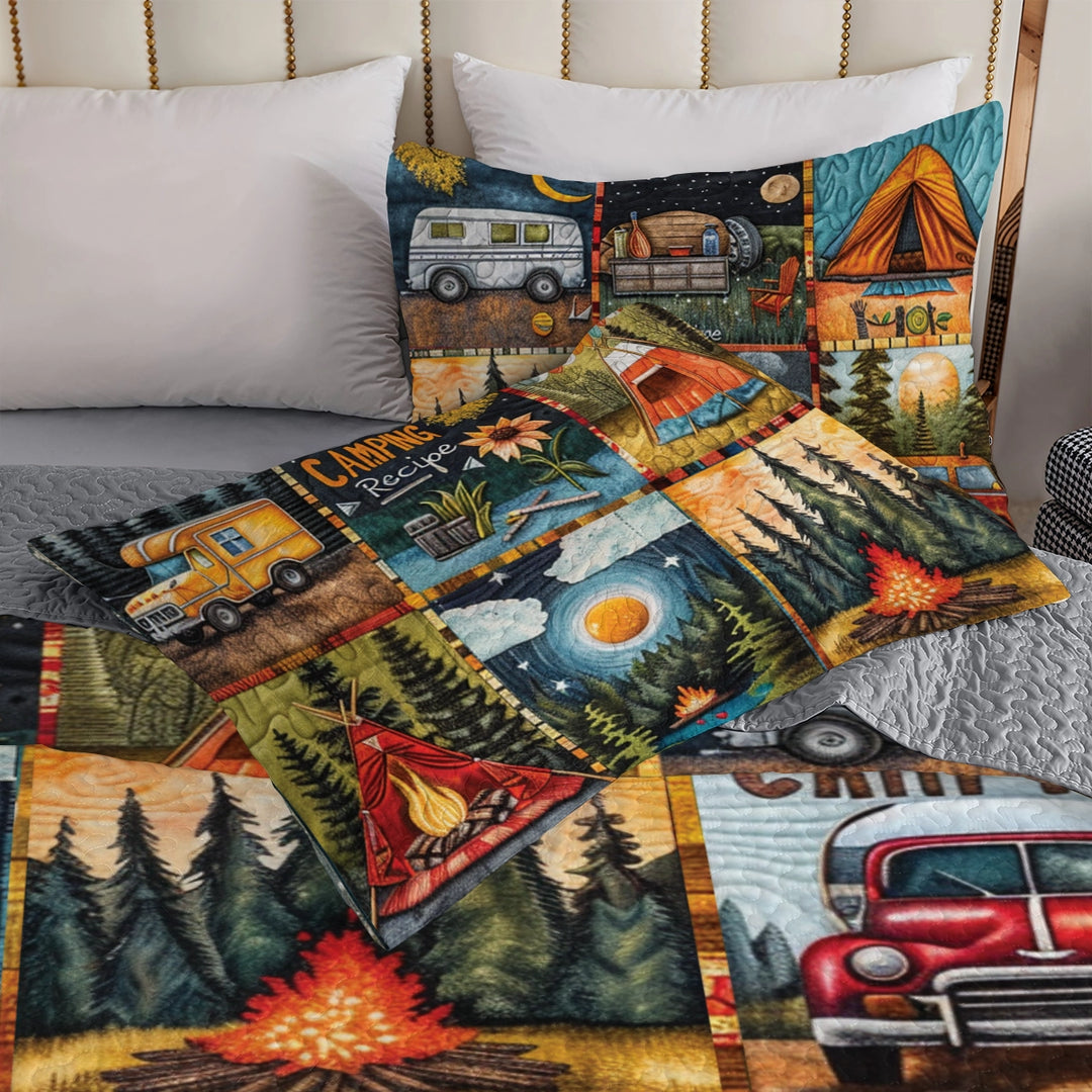 Shineful All Season Quilt 3-Piece Set Camping Wilderness Retreat
