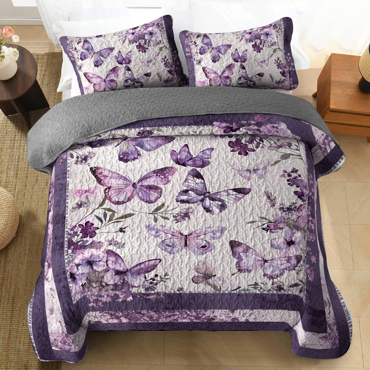 Shineful All Season Quilt 3-Piece Set Butterfly Heaven