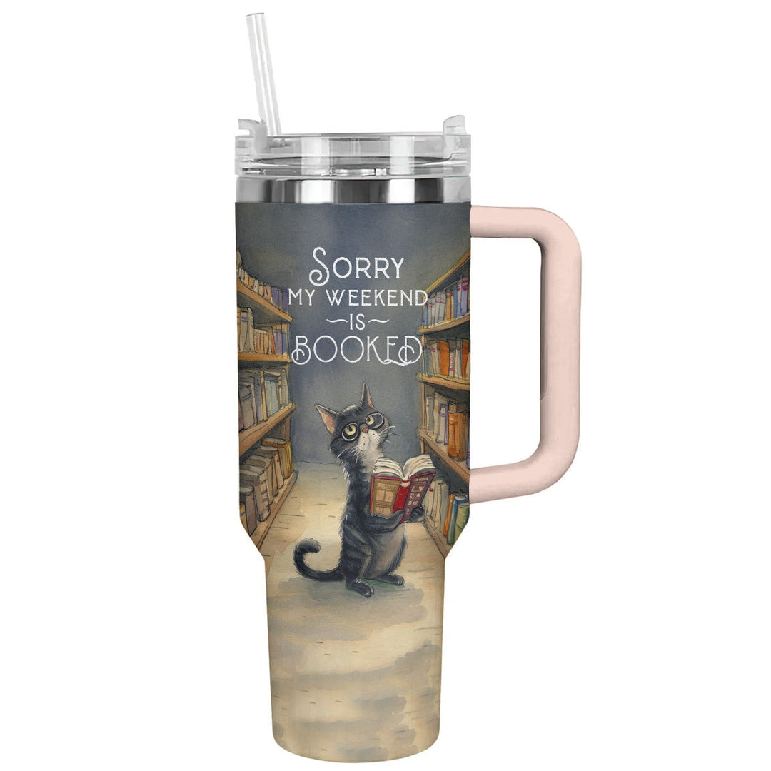 Reading 40 Oz Shineful™ Tumbler Cat In Library Nl09 Pink 40Oz