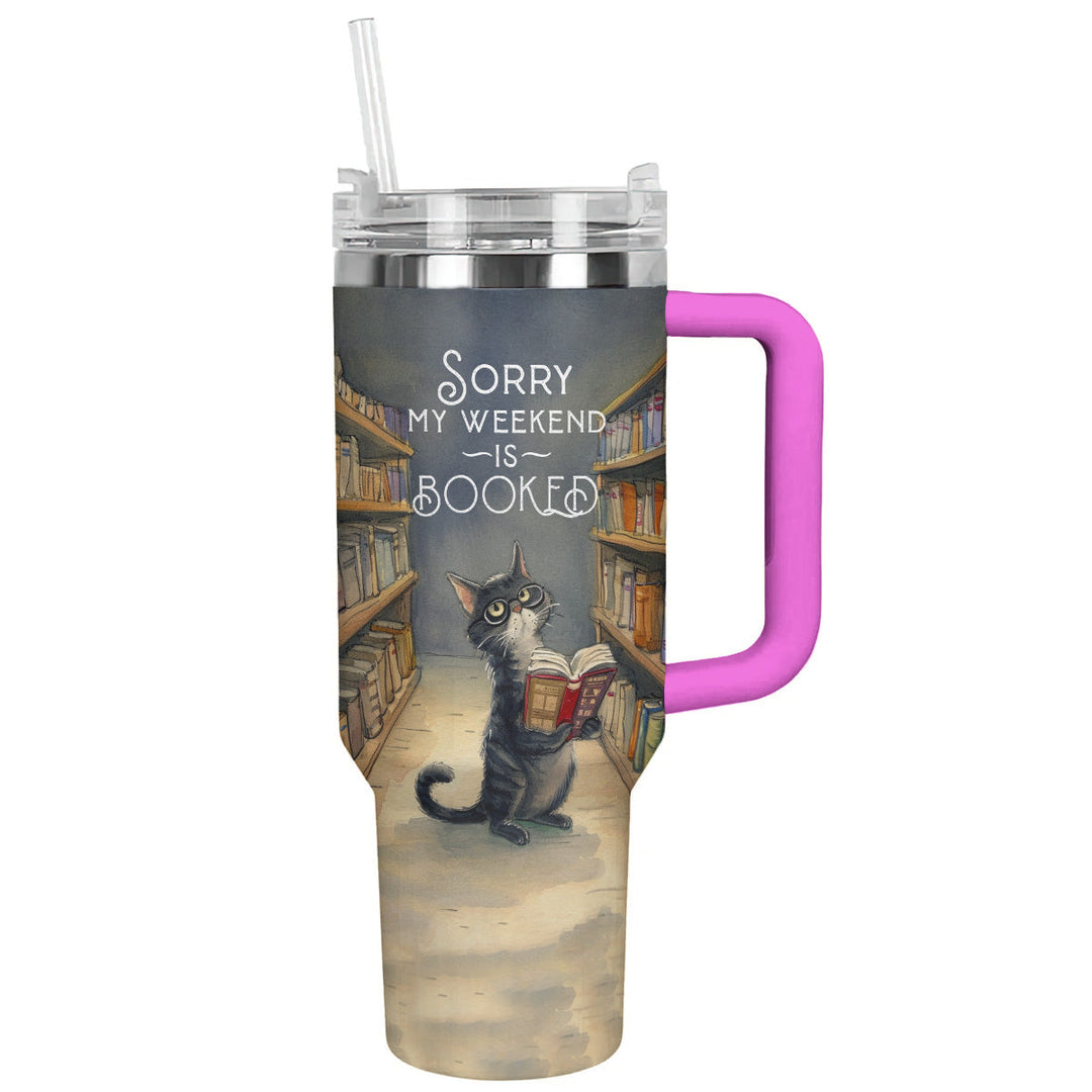 Reading 40 Oz Shineful™ Tumbler Cat In Library Nl09 Hot Pink 40Oz