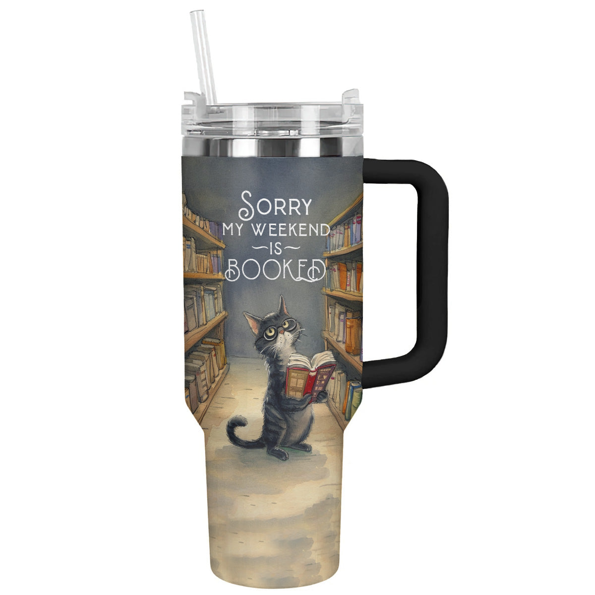 Reading 40 Oz Shineful™ Tumbler Cat In Library Nl09 Black 40Oz