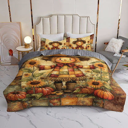 Shineful All Season Quilt 3-Piece Set Sunflower Scarecrow