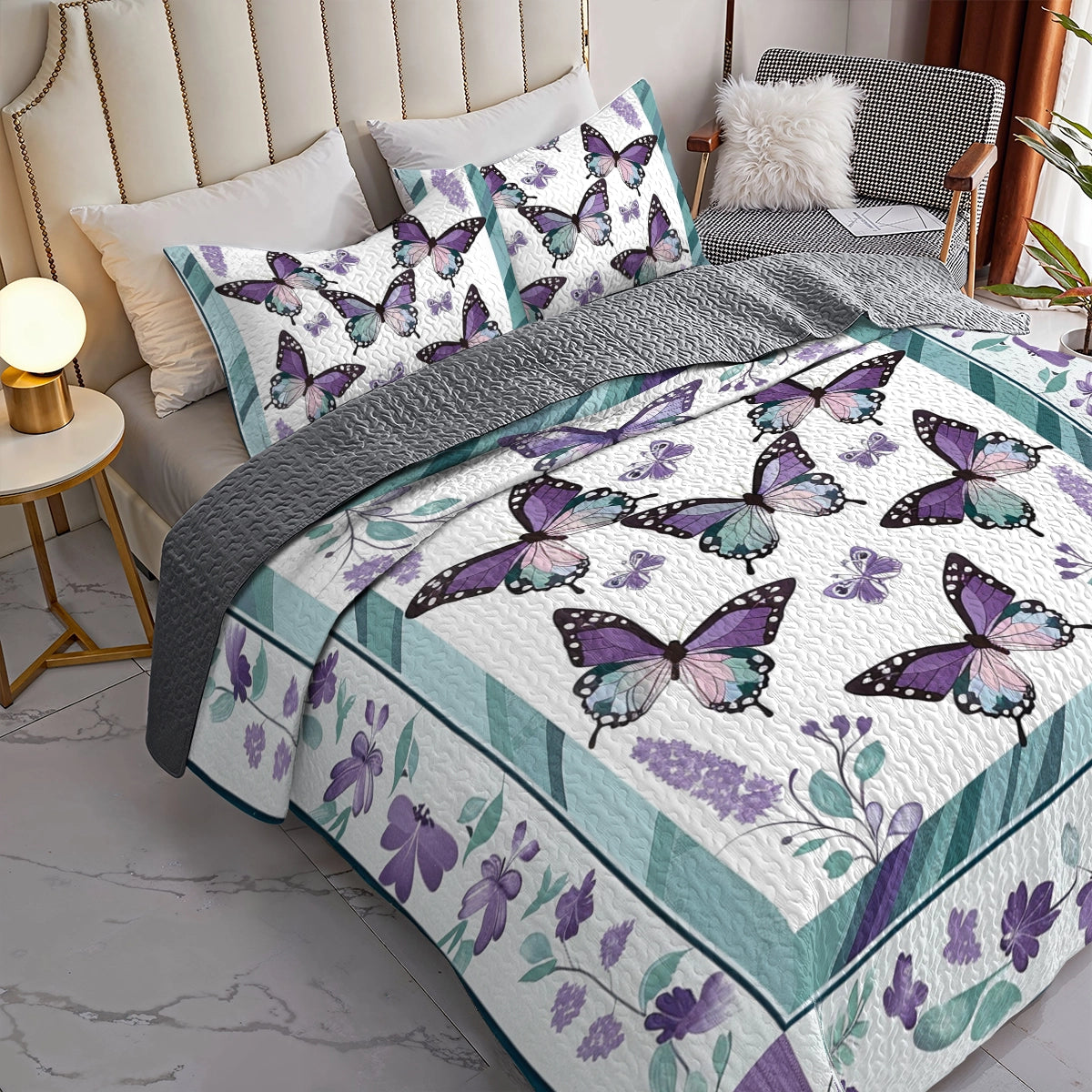 Shineful All Season Quilt 3-Piece Set Butterfly Bliss