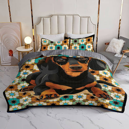 Shineful All Season Quilt 3-Piece Dachshund Elegent