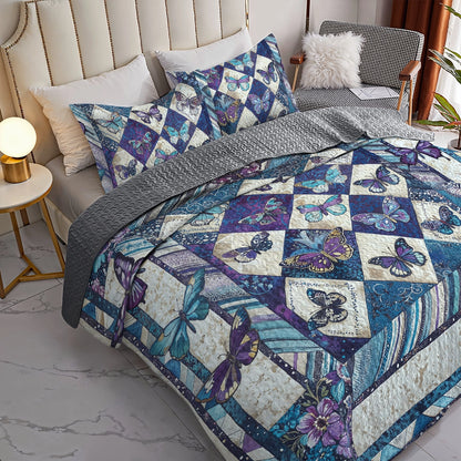 Shineful All Season Quilt 3-Piece Set Butterfly Dreams