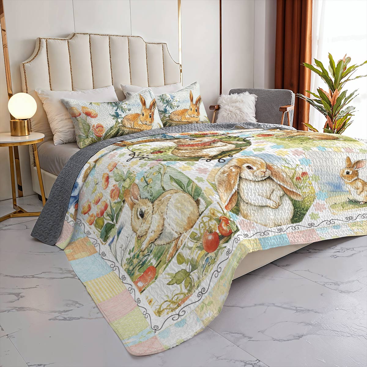 Shineful All Season Quilt 3-Piece Set Bunny Meadow Dreams