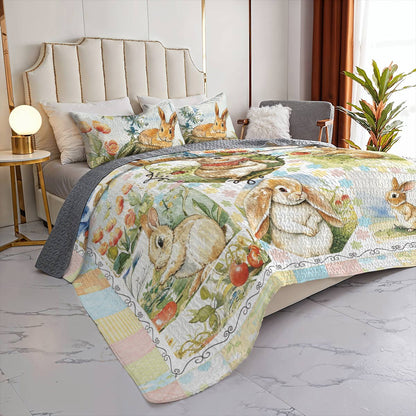 Shineful All Season Quilt 3-Piece Set Bunny Meadow Dreams