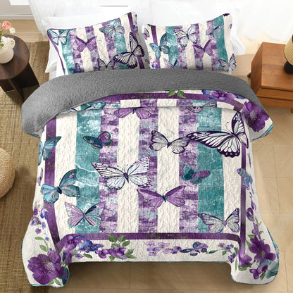 Shineful All Season Quilt 3-Piece Set Butterfly Bliss