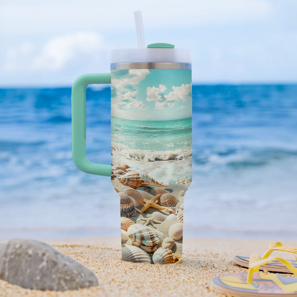 Shineful Tumbler Wave and Shell Harmony