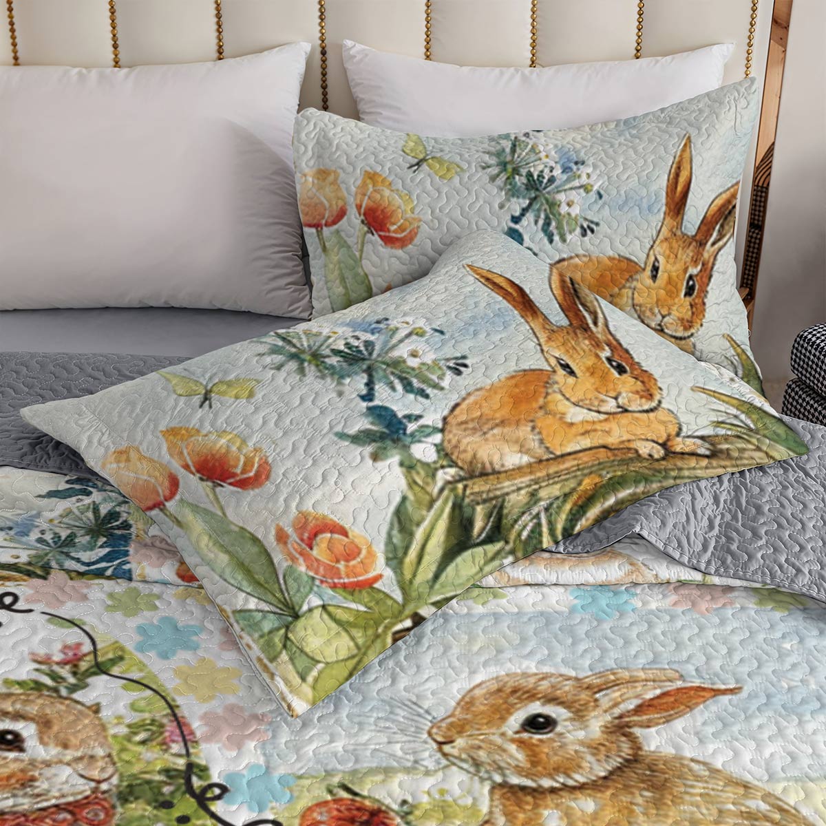 Shineful All Season Quilt 3-Piece Set Bunny Meadow Dreams