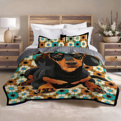 Shineful All Season Quilt 3-Piece Dachshund Elegent