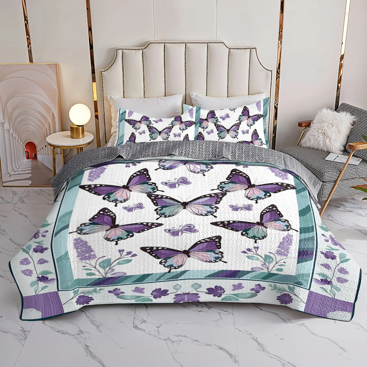 Shineful All Season Quilt 3-Piece Set Butterfly Bliss