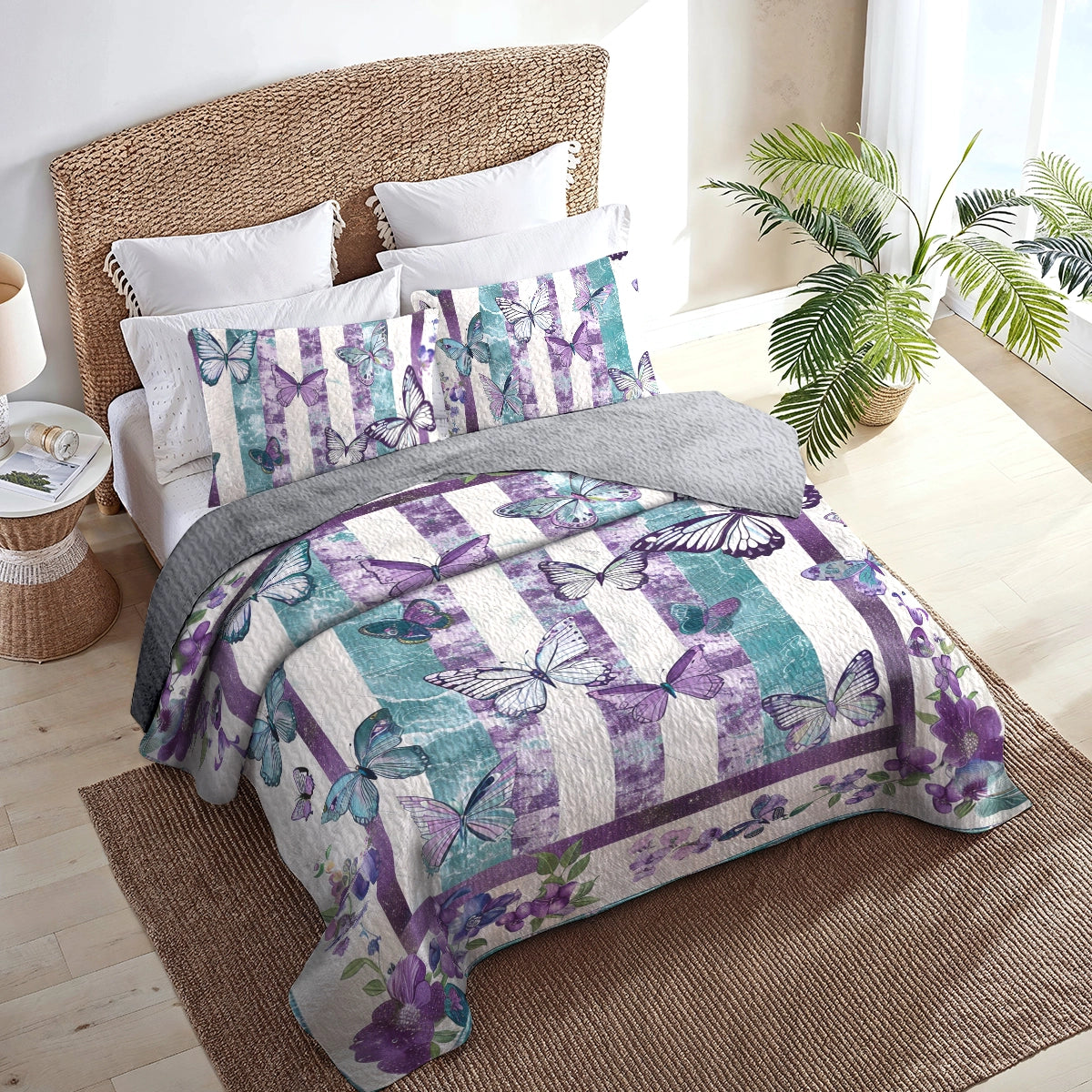 Shineful All Season Quilt 3-Piece Set Butterfly Bliss