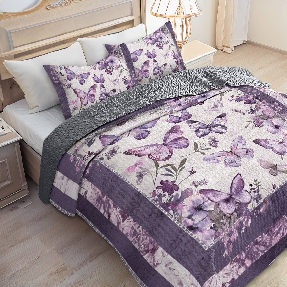 Shineful All Season Quilt 3-Piece Set Butterfly Heaven