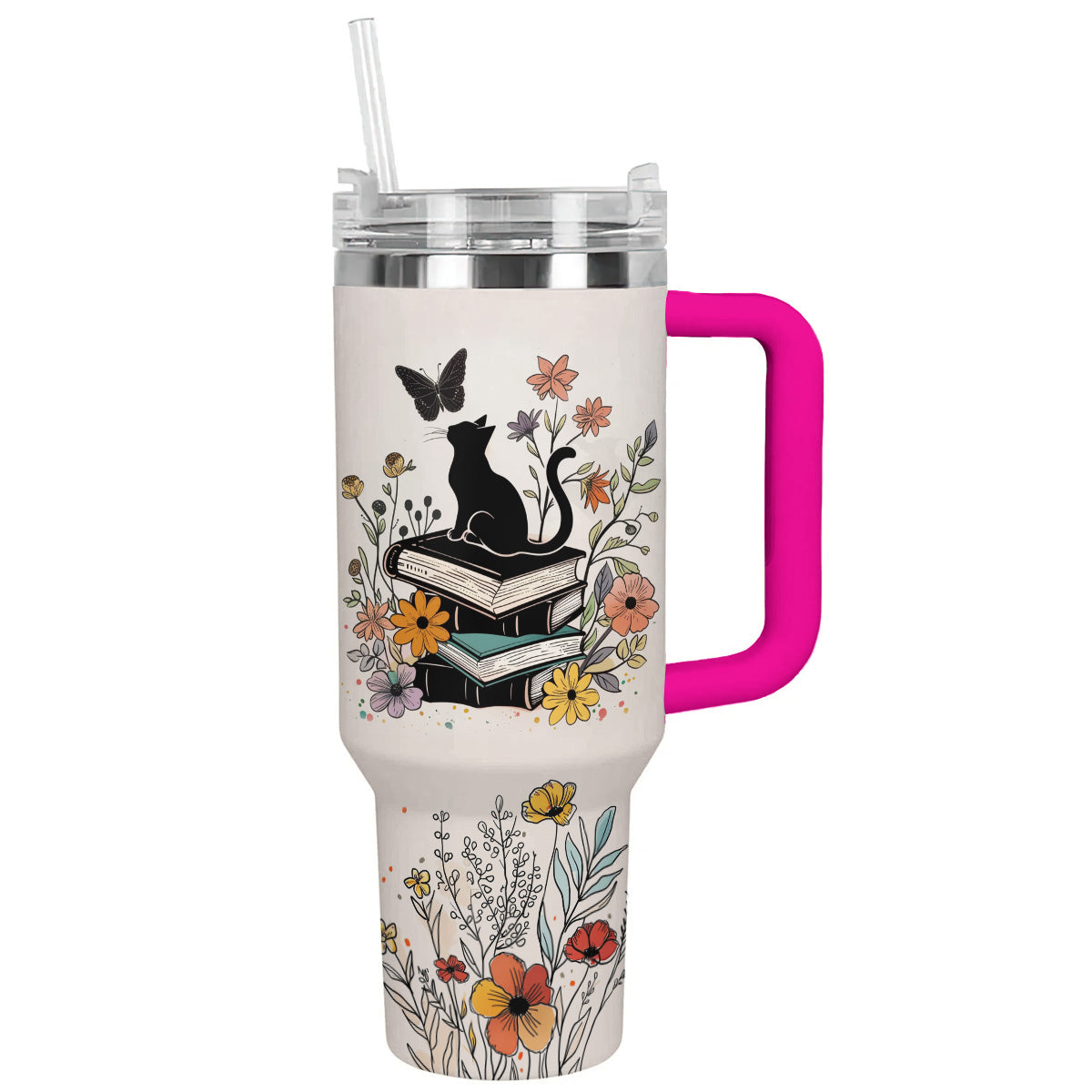 Reading Shineful™ Tumbler Cat & Book Nl09 Pink 40Oz