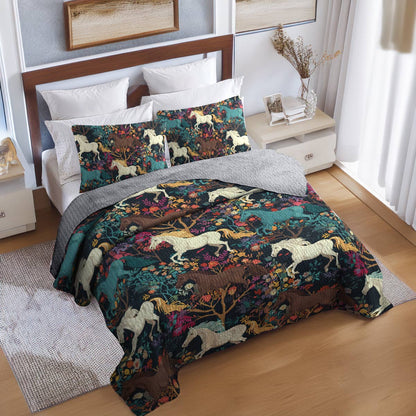 Shineful - All Season Quilt 3-Piece Set Horse Flower