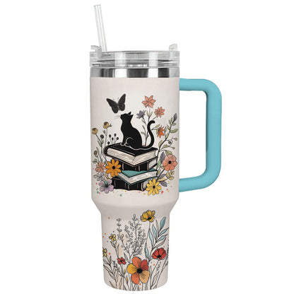 Reading Shineful™ Tumbler Cat & Book Nl09 Sky Blue 40Oz