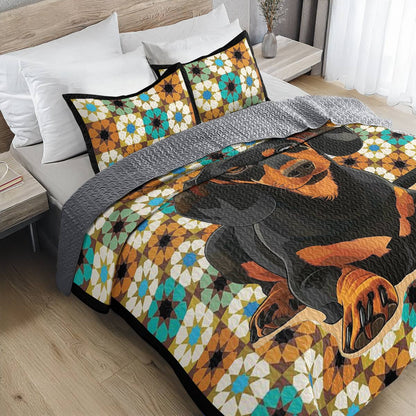 Shineful All Season Quilt 3-Piece Dachshund Elegent