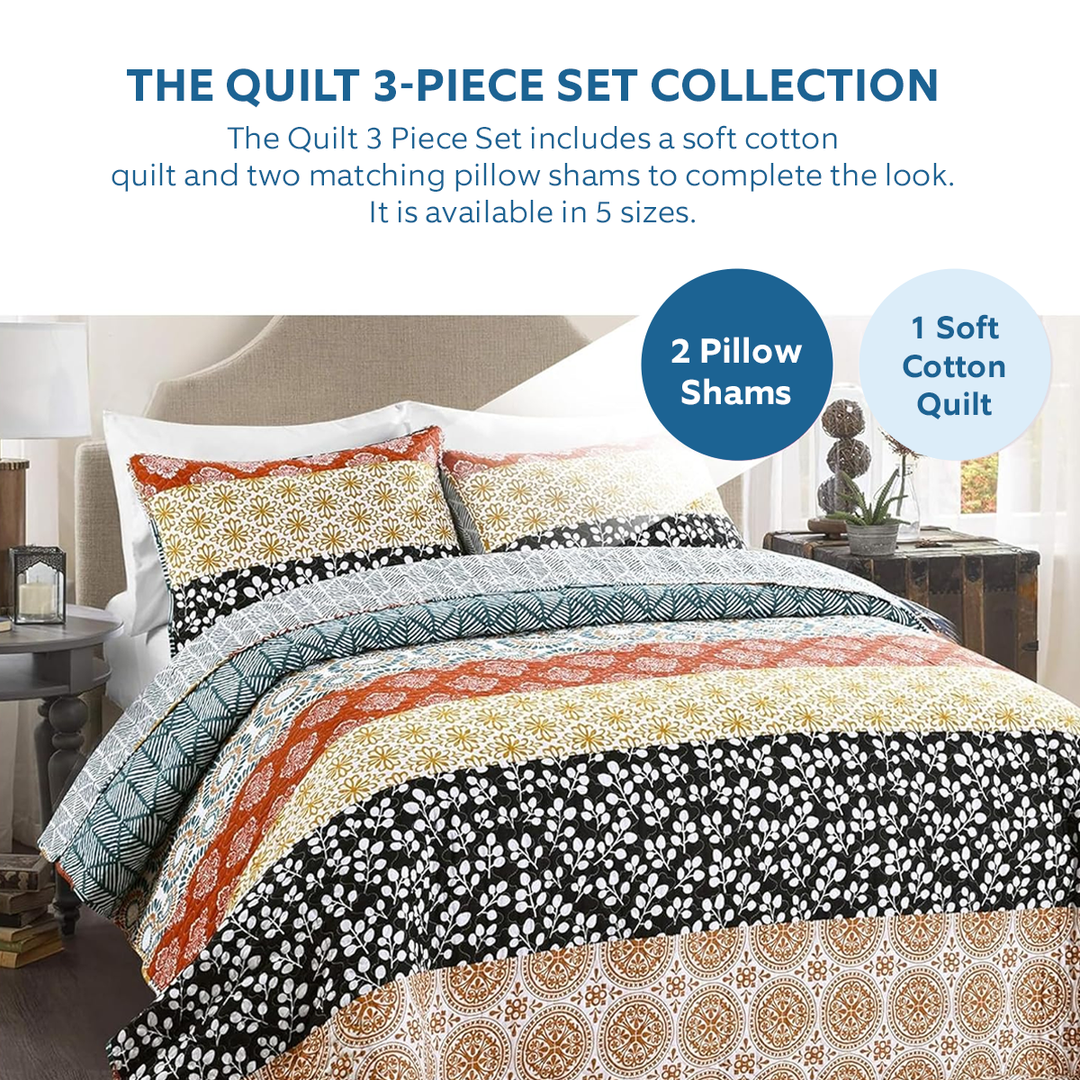 Shineful - All Season Quilt 3-Piece Set Butterfly Colorful