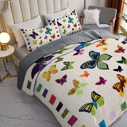 Shineful All Season Quilt 3-Piece Set Butterfly Garden