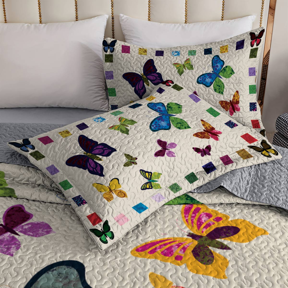 Shineful All Season Quilt 3-Piece Set Butterfly Garden