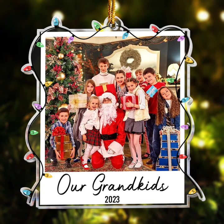 Custom Photo Polaroid Family Friends Christmas - Personalized Acrylic Ornament