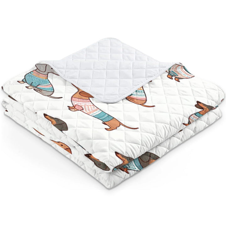 Shineful Blanket Playful Dachshunds - All Season Faux Quilt